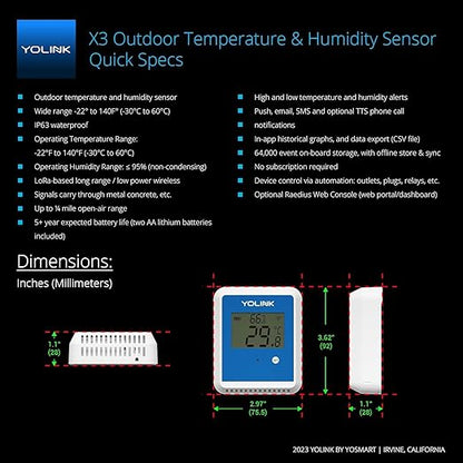 YoLink X3 Outdoor Temperature and Humidity Sensor - Image 3