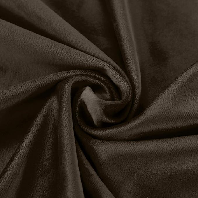 ChadMade Blackout Lined Premium Velvet Curtain Chocolate 100Wx96L Inch - Image 6