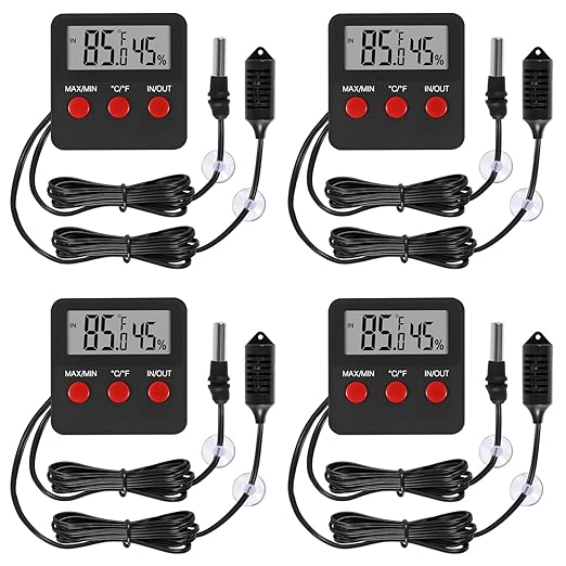 4Pcs Digital Thermometer and Humidity Thermometers Indoor and Outdoor Digital by Unknown