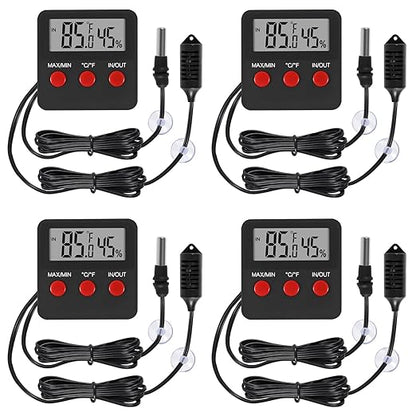 4Pcs Digital Thermometer and Humidity Thermometers Indoor and Outdoor Digital by Unknown