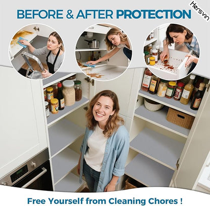 Hersvin Shelf Liners, 20in x 20ft Kitchen Drawer Mats, Non-Adhesive EVA - Image 3