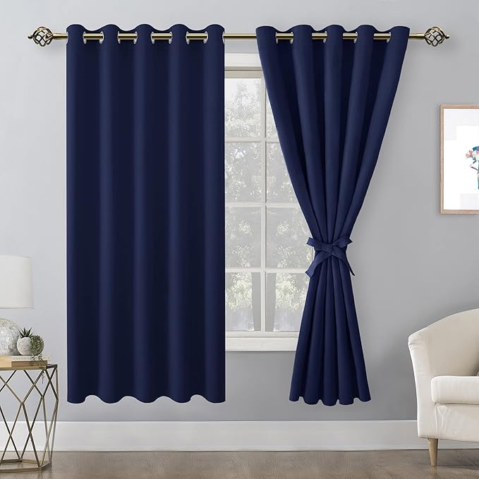 Hiasan Blackout Curtains for Bedroom, 60 x 63 Inches Length - Image 2