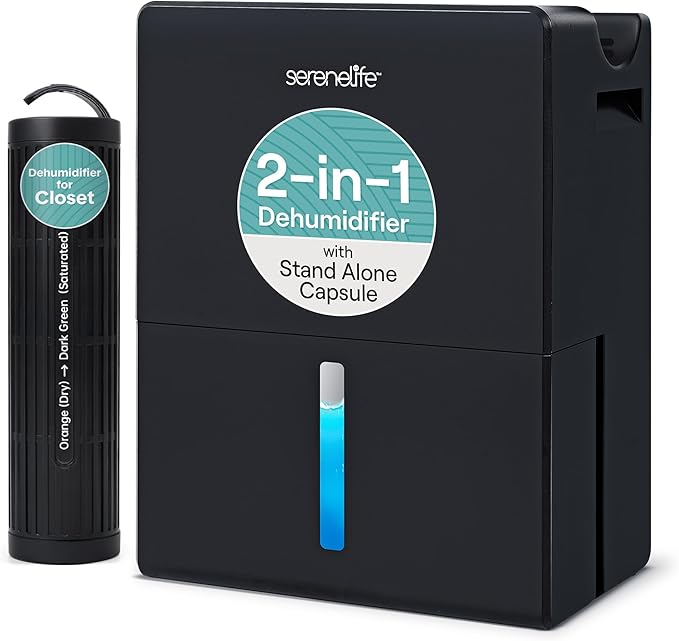 SereneLife Dehumidifier, Quiet 2-in-1 Thermoelectric & Desiccant Dehumidifiers by SereneLife