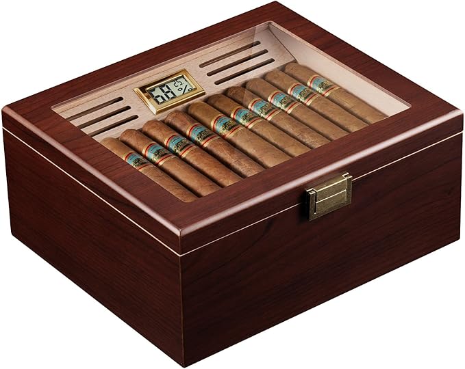 ProCase Wood Cigar Humidor Box, Wooden Desktop Cigar Storage Case, by ProCase