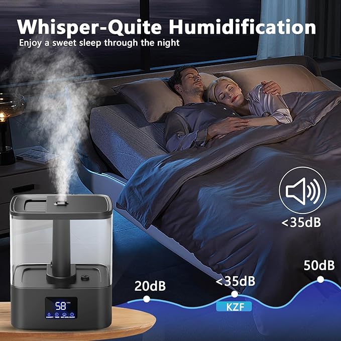 KZF 4L Top Fill Humidifiers for Bedroom & 60H Runtime - Image 6