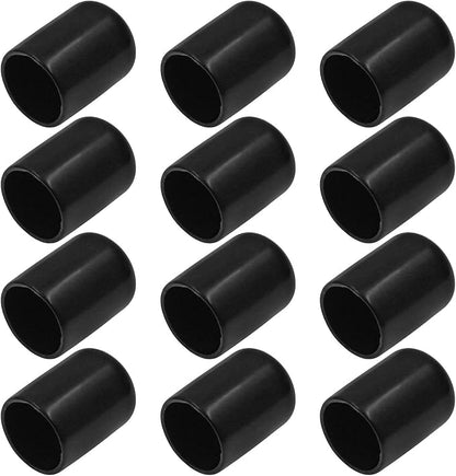 12Pcs Round Rubber End Caps 3/4" ID Vinyl Flexible Bolt Chair Foot Covers Screw by Bonsicoky