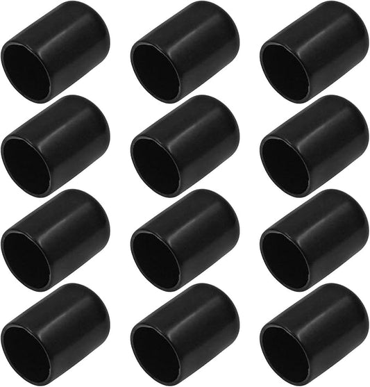 12Pcs Round Rubber End Caps 3/4" ID Vinyl Flexible Bolt Chair Foot Covers Screw by Bonsicoky