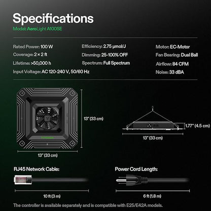 VIVOSUN AeroLight A100SE, LED Grow Light 100W - Image 6