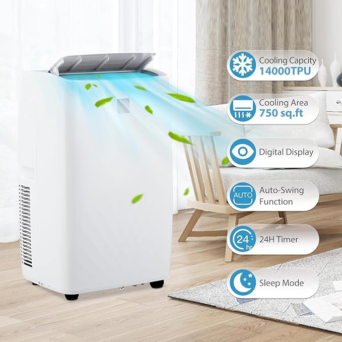 14, 000 BTU Portable AC Unit– 4-in-1 Portable Air Conditioner - Image 2
