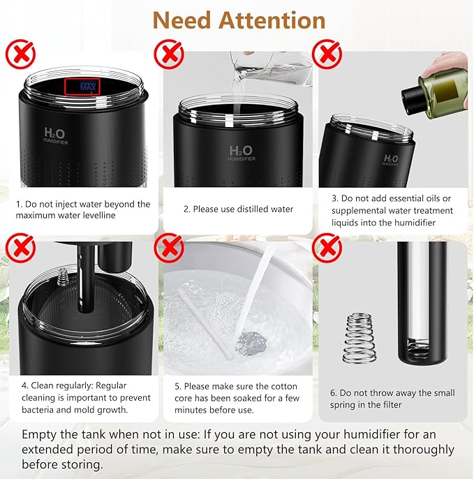 Portable Mini Humidifier, Auto Shut-Off, 2 Mist Modes, Small Humidifiers - Image 7