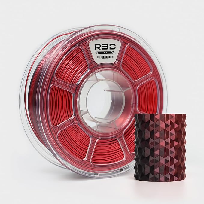 R3D Dual Color Silk PLA Filament, Co-Extrusion 3D Printer Filament 1.75mm by R3D