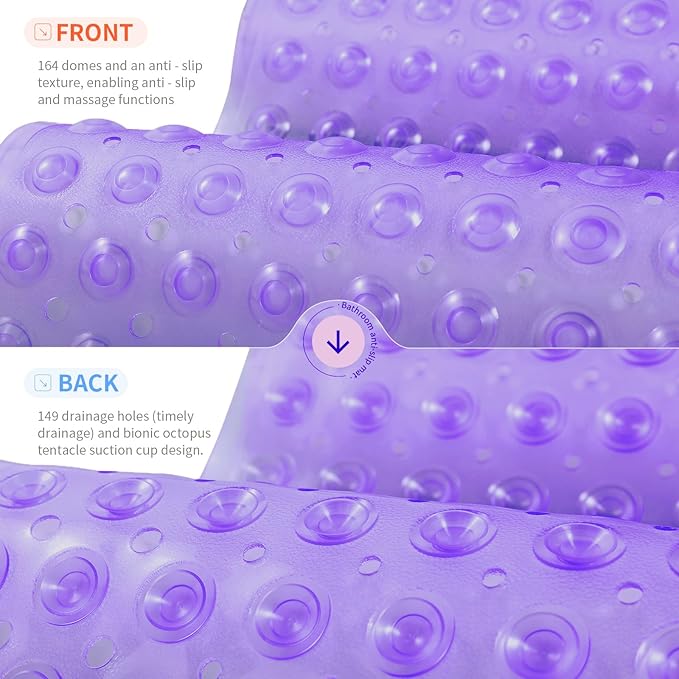 Anti-Slip Bathtub Shower mat, 20.8×20.8（Approximately 53×53cm） inch Soft - Image 2