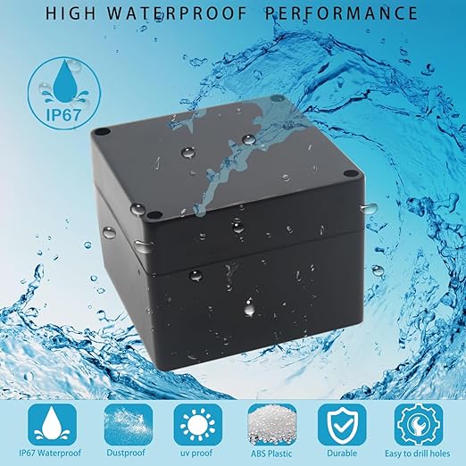 Watertight Junction Box, IP67 Waterproof Project Box Durable ABS Plastic - Image 7