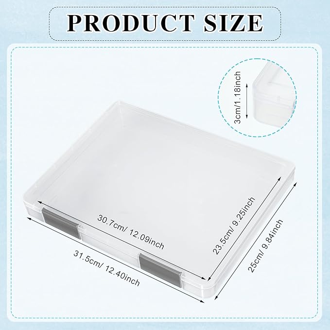 PerKoop 6 Pcs Clear Paper Storage Box A4 Plastic File Box Document Paper - Image 2