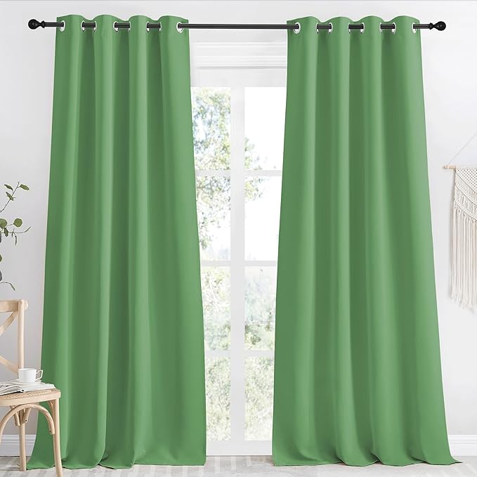 NICETOWN Kitchen Blackout Window Curtain Panel, Forest Green, 1 Panel, 55 by 96 by NICETOWN