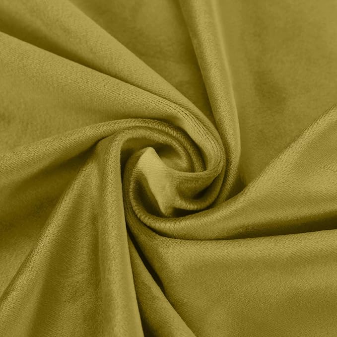 ChadMade Blackout Lined Premium Velvet Curtain Fawn 100Wx108L Inch, Eyelet - Image 6