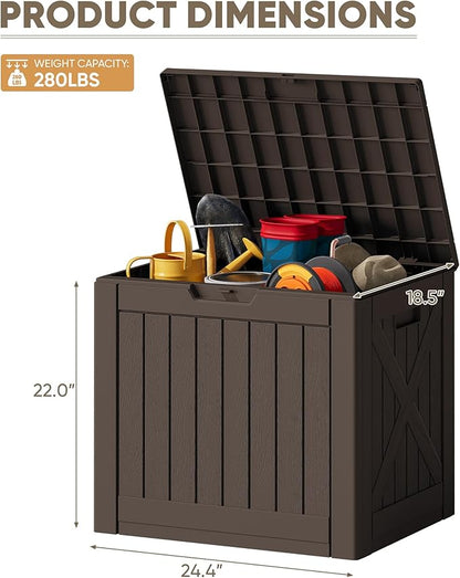 JUMMICO 42 Gallon Deck Box Waterproof, Resin Outdoor Storage Box - Image 3