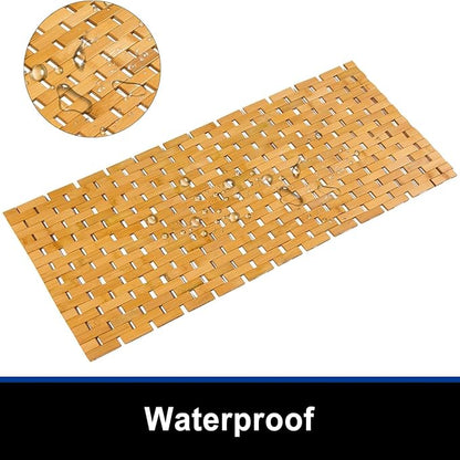 Bath Mat Bathroom Runner Long Large Rugs Floor Wood Shower Bathtub Waterproof - Image 2