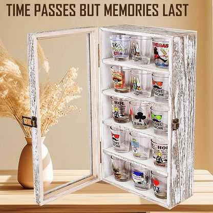 Wall Mounted Wooden Collectible Display Case 5 Shelf Display Storage - Image 4
