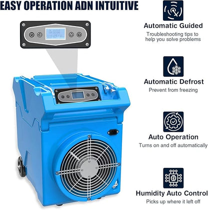 Mounto 150pints Commercial LGR Dehumidifier w/Handle and Wheels - Image 6