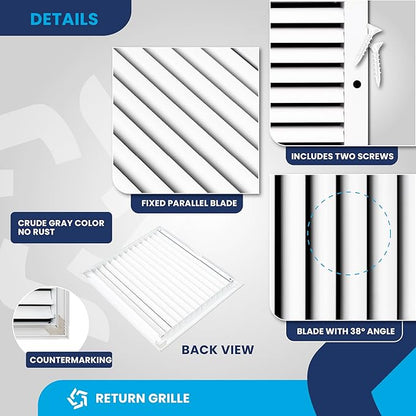 16x14 Inch Air Return Vent Cover Decorative – Premium Aluminum AC Vent Cover - Image 9