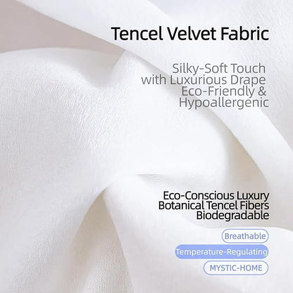Sheer Curtains 84 inch Length 2 Panels White Semi-Sheer Rod Pocket Drapes - Image 6