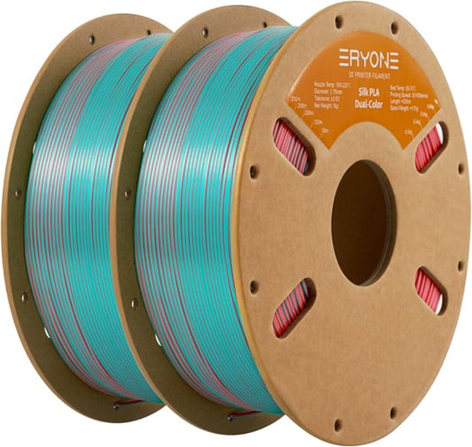 ERYONE Silk Dual Color PLA Filament 3D Printer 1.75mm +/- 0.03mm, Bicolor by ERYONE