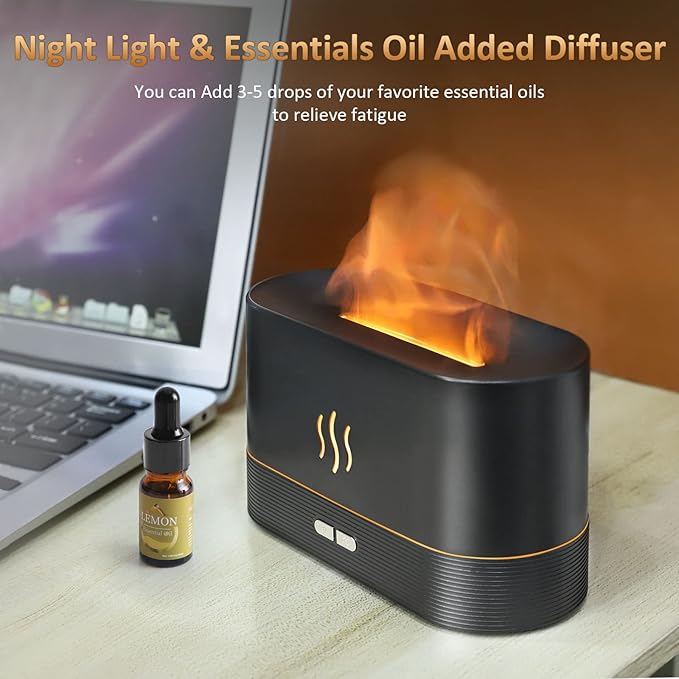 Flame Diffuser Humidifier-Auto Off 180ml Essential Oil Diffuser-2 Modes - Image 6