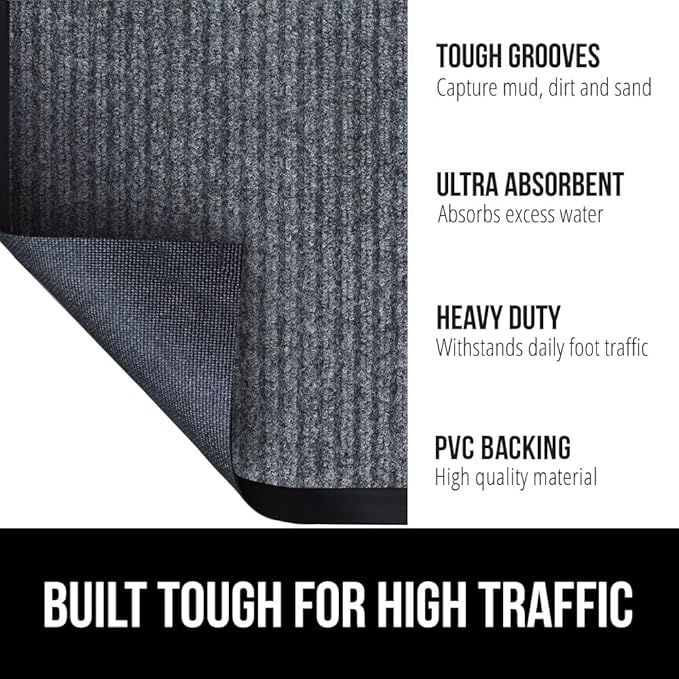 GORILLA GRIP Waterproof Traffic Guard Door Mat, 2 Pack Heavy Duty Entryway Mats - Image 2