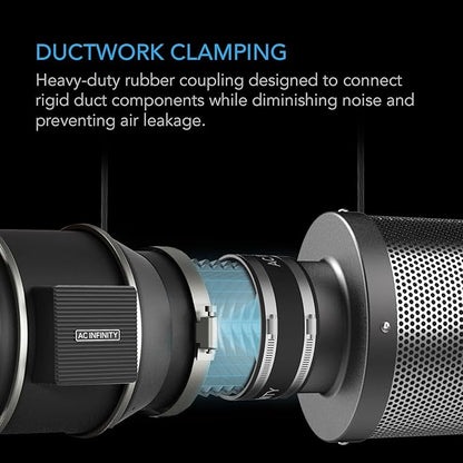 AC Infinity Noise Reduction Clamp 4-Inch, Duct Coupler - Image 2