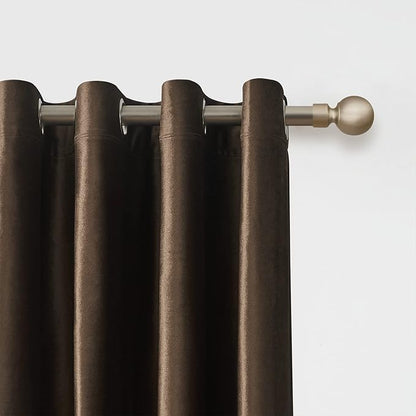 Elegant Brown Decorative Velvet Curtains: 90 inches Luxury Living Room Curtain - Image 2