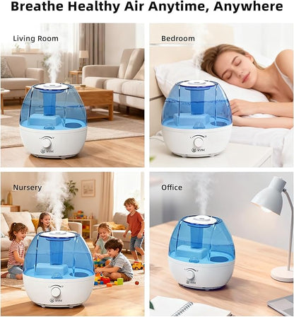 KVM Ultrasonic Cool Mist Humidifier, Quiet Air Humidifiers - Image 6
