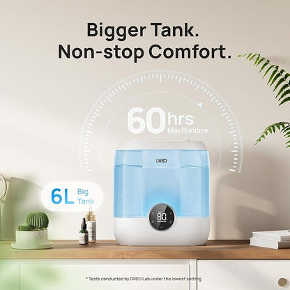 DREO Humidifiers for Bedroom, 6L Top Fill Supersized Cool Mist Humidifier for - Image 3