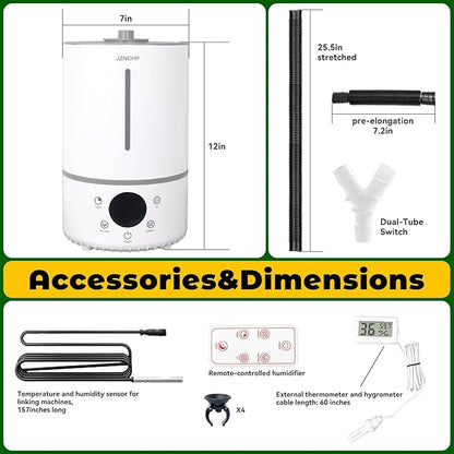 Humidifier for plants, Reptile fogger, Dual Tank Mode & Dual Probes - Image 7