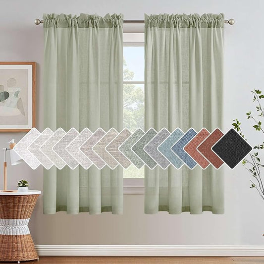 H.VERSAILTEX Sage Curtains 63 Inch Length by HVERSAILTEX
