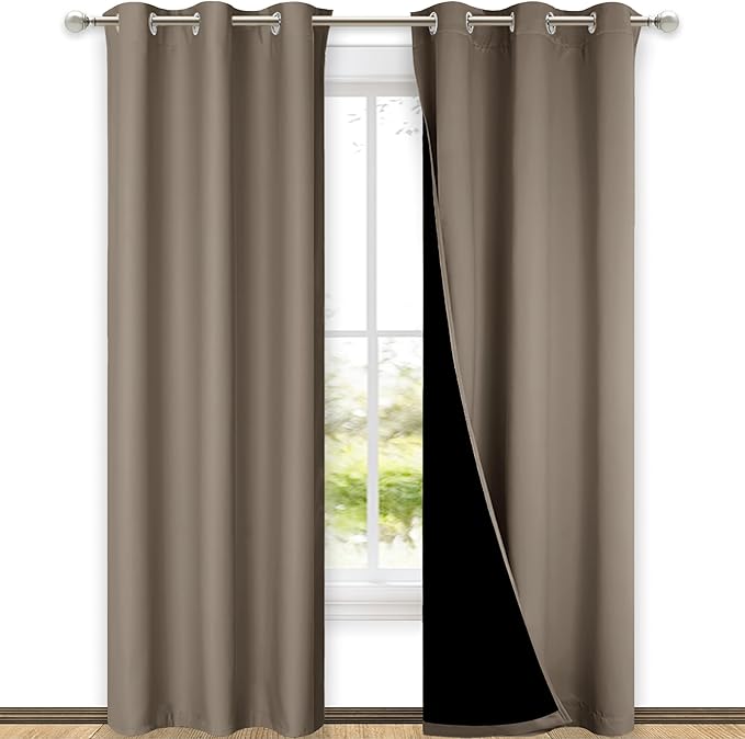 NICETOWN Blackout Curtains 80 inches Long, Full Light Blocking Drapes by NICETOWN