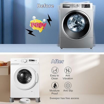 4Pcs Anti Vibration Pads for Washing Machine, Adjustable Height Stops Washer - Image 3