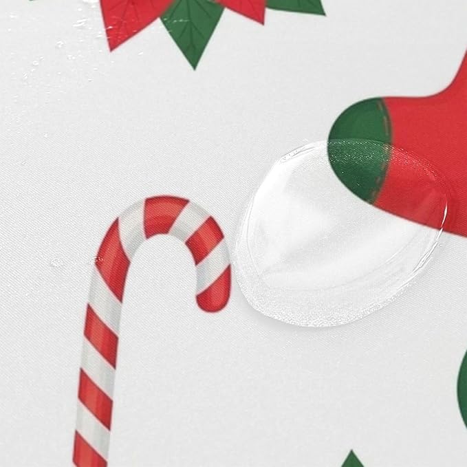 Red Stocking Christmas Shower Curtain Liner 72×72 inch - Image 4
