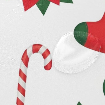 Red Stocking Christmas Shower Curtain Liner 72×72 inch - Image 4