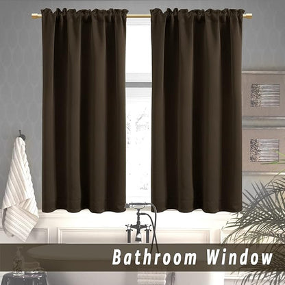 PANELSBURG Dark Brown Waterproof Window Curtains 42 Inch Length - Image 6