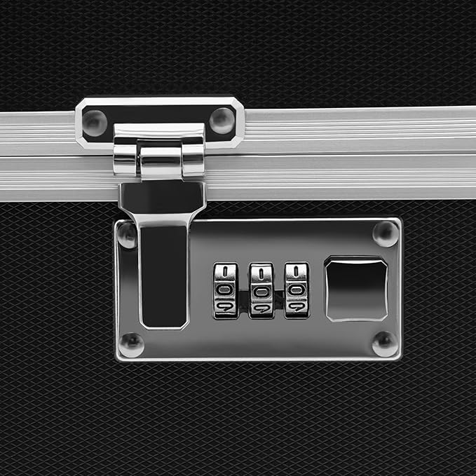 Metal Locking File Organizer Box, 13.8*10*13.4 inch Portable Locking Storage - Image 3