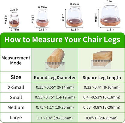 8 Pcs Extra Small Chair Leg Floor Protectors - Image 2