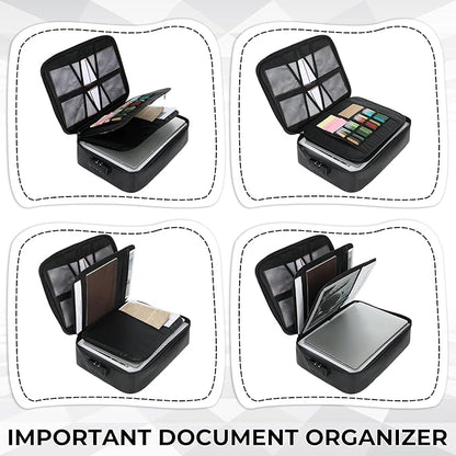 Fireproof Document Box with Lock, Waterproof File Organizer Portable Travel - Image 6