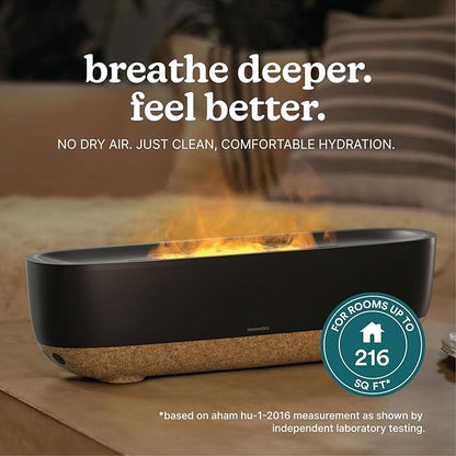 Homedics Fireside Ultrasonic Humidifier, Medium Sized Rooms, Visible - Image 2