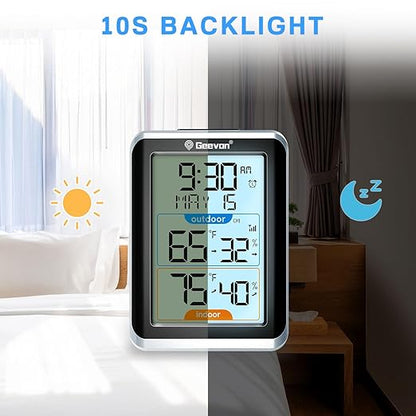 Geevon Wireless Indoor/Outdoor Thermometer & Hygrometer, Digital Temperature & - Image 3
