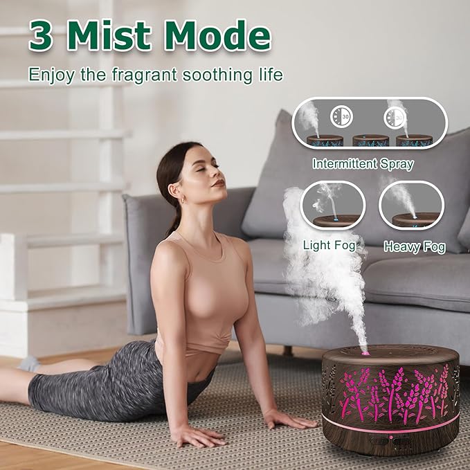 Diffusers for Essential Oils Large Room, 600ml Essential Oil Diffusers for Home - Image 2