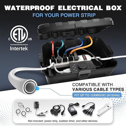 Flemoon Large Outdoor Electrical Box, IP54 Waterproof Extension Cord Cover - Image 2