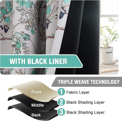 H.VERSAILTEX Floral 100% Blackout Vintage Curtains 63 inch Length 2 Panels - Image 4