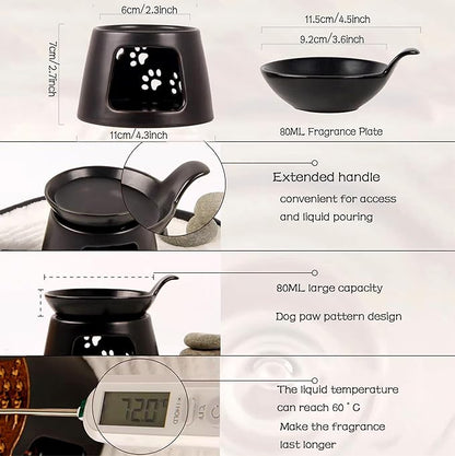 Ceramic Essential Oil Burner, BAOBYAO Wax Melt Burners Humidifier Yoga - Image 2
