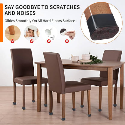 Ezprotekt 8 Pcs Rectangle Black Silicone Chair Leg Floor Protectors - Image 6